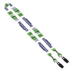 1" Double Ended Dye-Sublimated Lanyard with Metal Crimp & Metal Bulldog Clip - 1