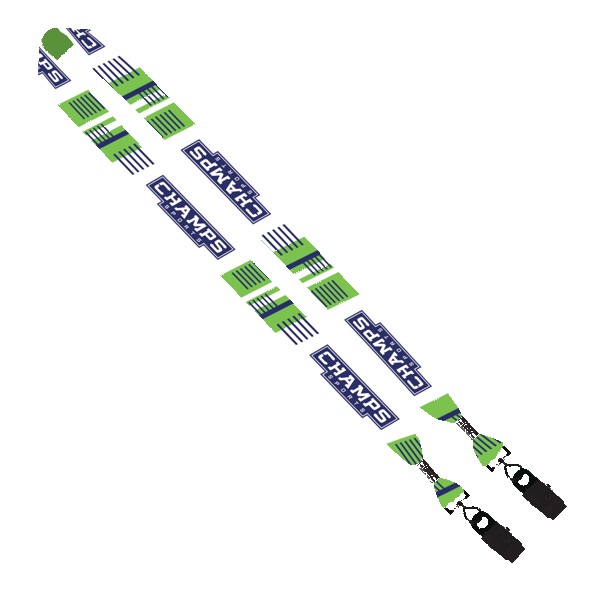 1" Double Ended Dye-Sublimated Lanyard with Metal Crimp & Metal Bulldog Clip - 1