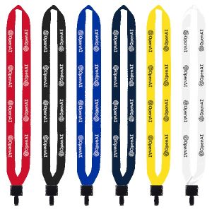 3/4" Polyester Lanyard with Non-Swivel Plastic Hook