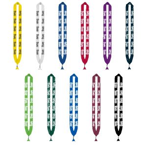 1" Cotton Lanyard with Metal Crimp & Metal Split-Ring