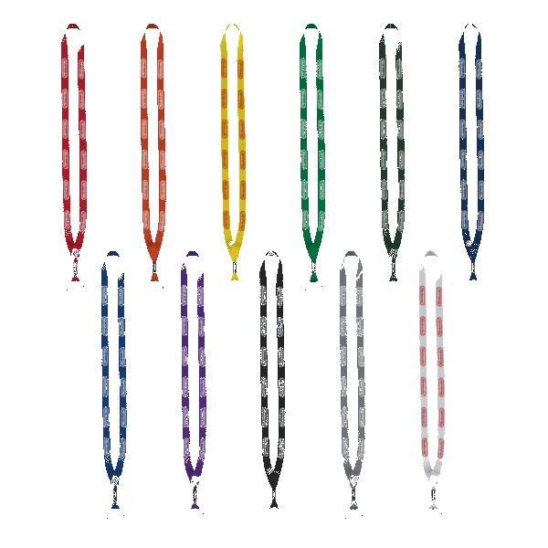 12-Polyester-Lanyard-with-Metal-Crimp-Split-Ring-LP12M 1/2" Polyester Lanyard with Metal Crimp & Split-Ring