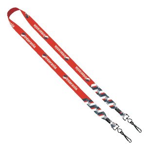 3/4" 2-Ended Dye-Sublimated Lanyard with Metal Crimp and Metal Swivel Snap