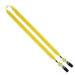 3/4" 2-Ended Polyester Lanyard with Metal Crimp & Metal Bulldog Clip - 1