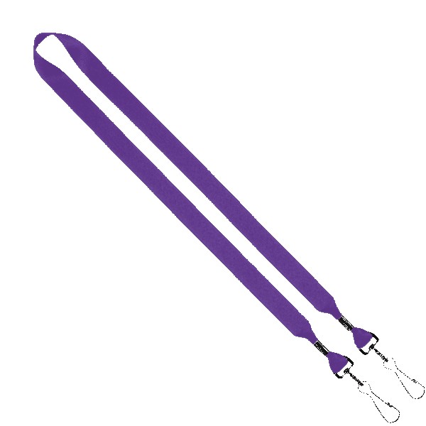 3/4" 2-Ended Polyester Lanyard with Metal Crimp & Metal Swivel Snap Hook - 1