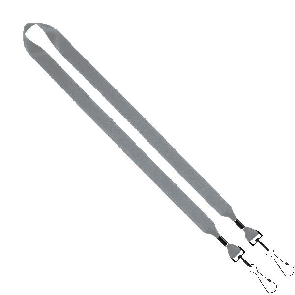 3/4" 2-Ended Polyester Lanyard with Metal Crimp & Metal Swivel Snap Hook - 2