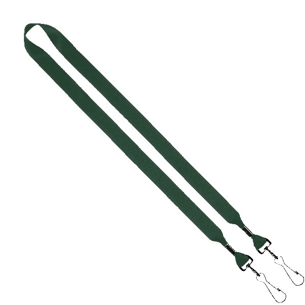 3/4" 2-Ended Polyester Lanyard with Metal Crimp & Metal Swivel Snap Hook - 3