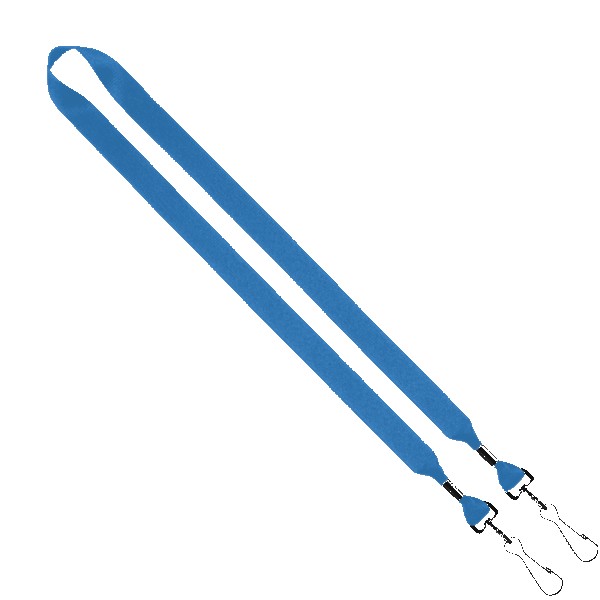 3/4" 2-Ended Polyester Lanyard with Metal Crimp & Metal Swivel Snap Hook - 6