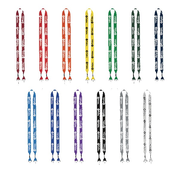 3/4" 2-Ended Polyester Lanyard with Metal Crimp & Metal Swivel Snap Hook