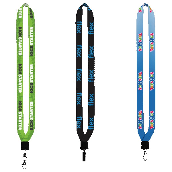 34-Dye-Sublimated-Lanyard-with-Plastic-Clamshell-Plastic-O-Ring-LS34P 3/4" Dye-Sublimated Lanyard with Plastic Clamshell & Plastic O-Ring