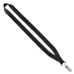 3/4" Economy Polyester Lanyard with Sewn Silver Tone Metal Bulldog Clip - 6