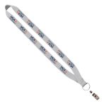 3/4" Polyester Lanyard with Sewn Silver Metal Split-Ring - 7