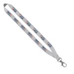 3/4" Polyester Lanyard with Sewn Silver Metal Split-Ring - 9