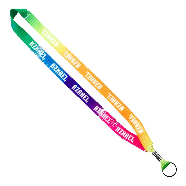 3/4" Tie Dye Lanyard with Metal Crimp & Metal Split-Ring - 2