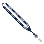 3/4" rPET Dye-Sublimated Lanyard with Metal Crimp And Badge Reel - 3