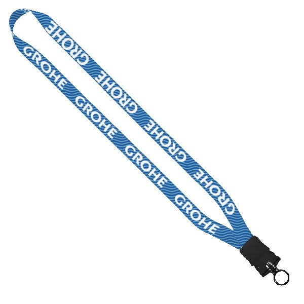 3/4" rPET Dye-Sublimated Lanyard with Plastic Snap-Buckle Release and O-Ring - 1