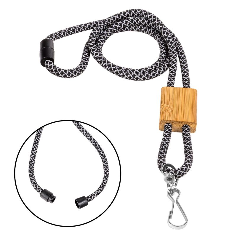 Braided Rope Lanyard with Bamboo Adjuster (Factory Direct) 10-12 Weeks - 1