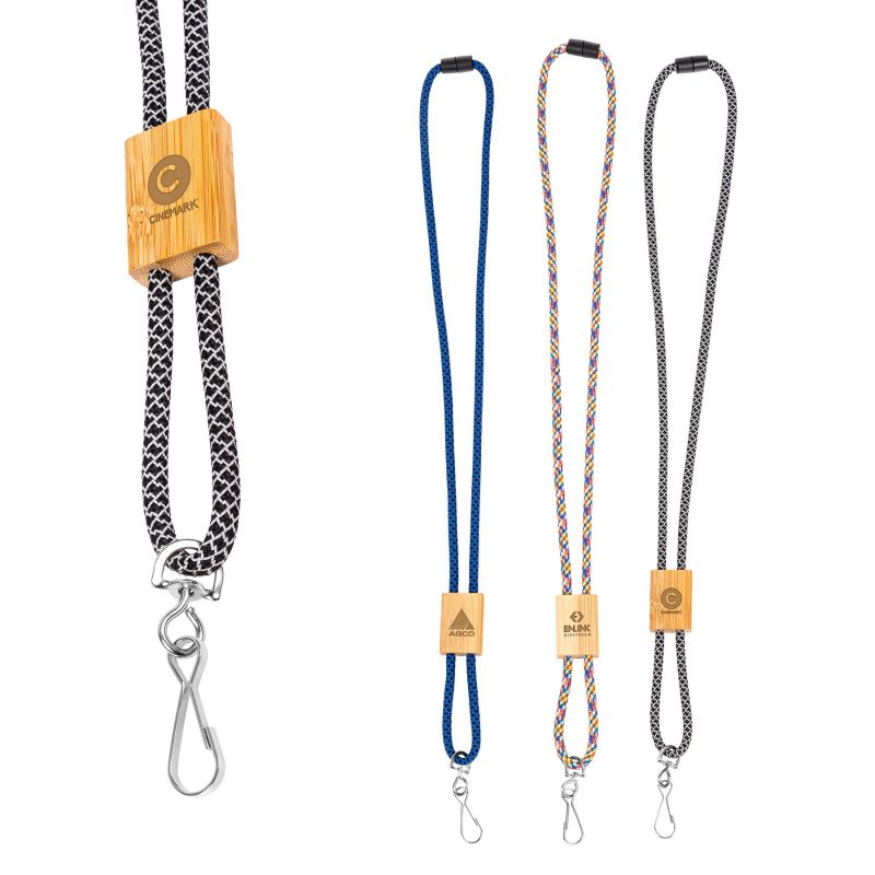 Braided Rope Lanyard with Bamboo Adjuster (Factory Direct) 10-12 Weeks