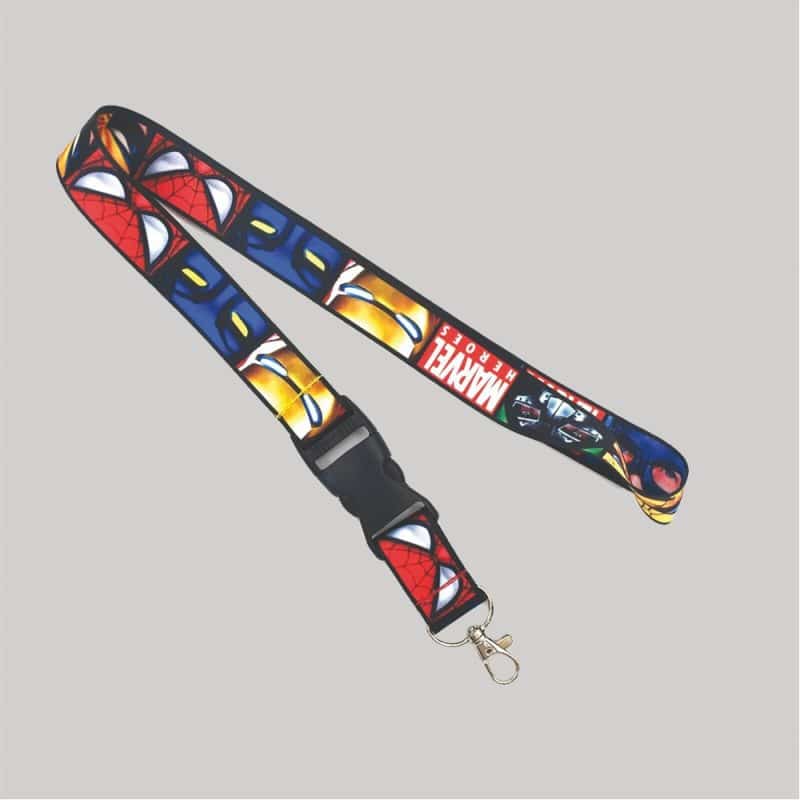 1/2" Full Color custom lanyard printed with company logo with Thumb Trigger attachment 0.50"