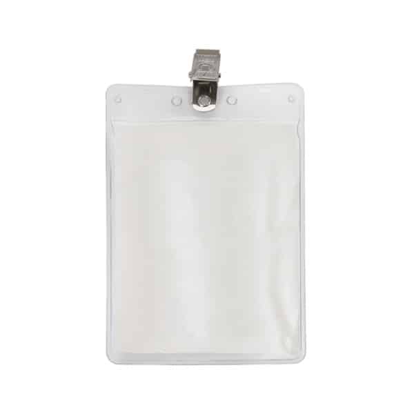 3" x 4" Blank Vertical Vinyl Pouch with Bulldog Clip - 3