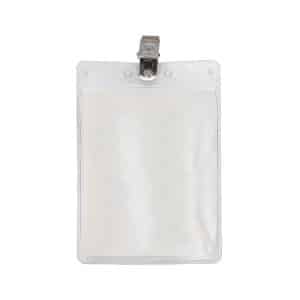 3" x 4" Blank Vertical Vinyl Pouch with Bulldog Clip