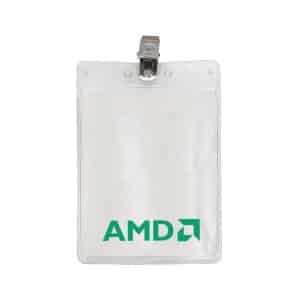 3" x 4" Printed Vertical Vinyl Pouch with Bulldog Clip