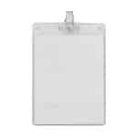 4" x 6" Blank Large Vertical Vinyl Pouch with Bulldog Clip - 1