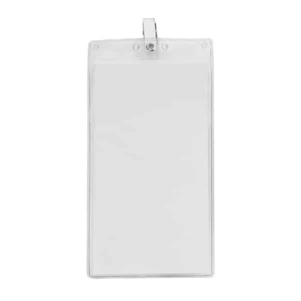 4" x 8" Printed Oversized Vertical Vinyl Pouch with Bulldog Clip - 1