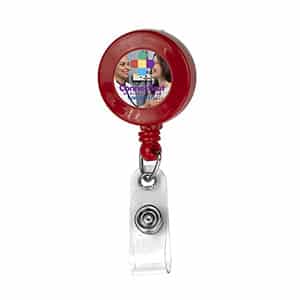 "Bellefontaine VL" Retractable Badge Reel & Badge Holder w/Rotating Alligator Clip (Full Color) - 8