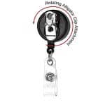 "Bellefontaine VL" Retractable Badge Reel & Badge Holder w/Rotating Alligator Clip (Spot Color) - 2