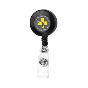 "Bellefontaine VL" Retractable Badge Reel & Badge Holder w/Rotating Alligator Clip (Spot Color) - 4