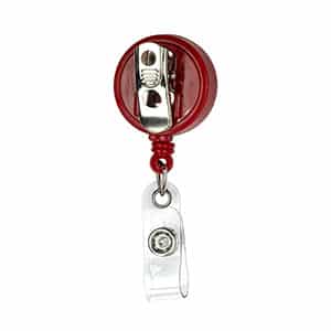 "Bellefontaine VL" Retractable Badge Reel & Badge Holder w/Rotating Alligator Clip (Spot Color) - 9