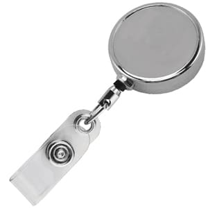 "Dublin Chrome LZ" Laser Engraved Solid Metal Retractable Badge Reel & Badge Holder - 1