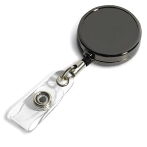 "Dublin Gunmetal" Solid Metal Retractable Badge Reel & Badge Holder w/Full Color - 1