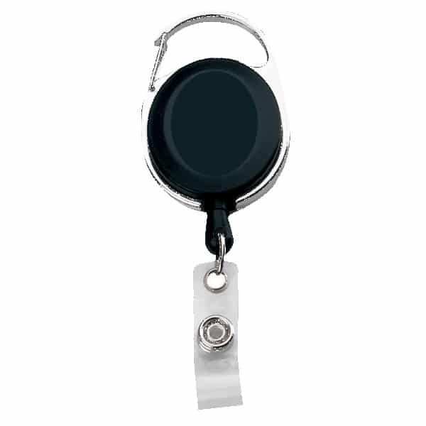 IMPORT Oval Carabiner Metal/Plastic Retractable Badge Reel - 1