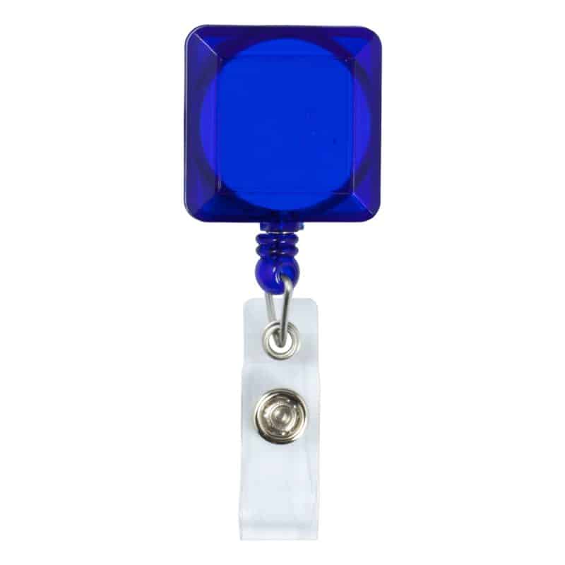 "Kent VL" Square Retractable Badge Reel & Badge Holder w/Metal Slip Clip (Full Color) - 1