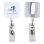 "Kent VL" Square Retractable Badge Reel & Badge Holder w/Metal Slip Clip (Full Color) - 6