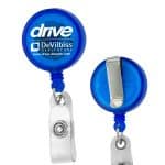"Lorain VL" Round Retractable Badge Reel & Badge Holder w/Metal Slip Clip Backing (Spot Color) - 8