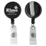 "Lorain VL" Round Retractable Badge Reel & Badge Holder w/Metal Slip Clip Backing (Spot Color) - 9