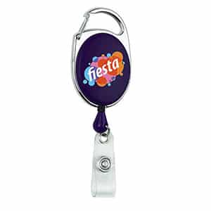 "Oberlin Pl" Full-Color Retractable Carabiner Style Badge Reel & Badge Holder - 9