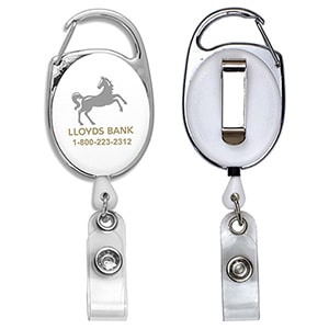 "Oberlin" Retractable Carabiner Style Badge Reel & Badge Holder - 7