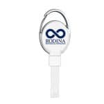 Pvc Free Recycled Plastic Carabiner Badge Reel W/Metal Clip - 6