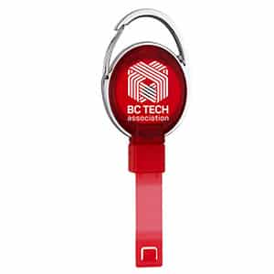 Pvc Free Recycled Plastic Carabiner Badge Reel W/Metal Clip - 5