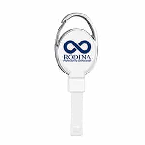 Pvc Free Recycled Plastic Carabiner Badge Reel W/Metal Clip - 6
