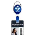 Pvc Free Recycled Plastic Carabiner Badge Reel W/Metal Clip - 9