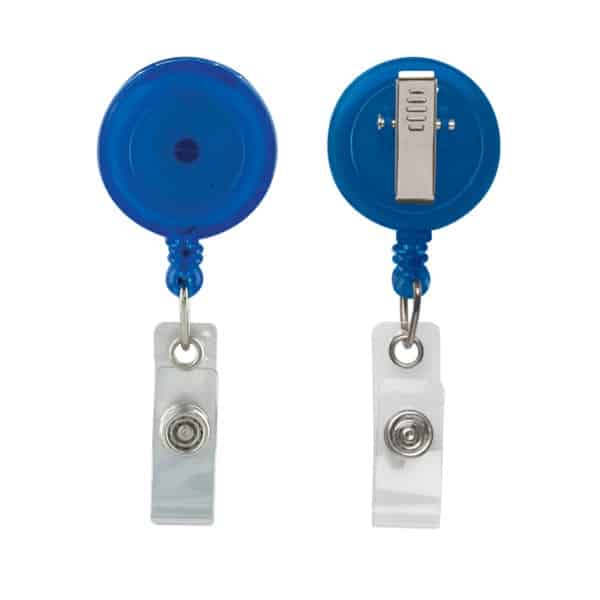 Retractable Zip Cord w/ Epoxy Dome & Vinyl Snap Attachment w/ Bulldog Clip - 3