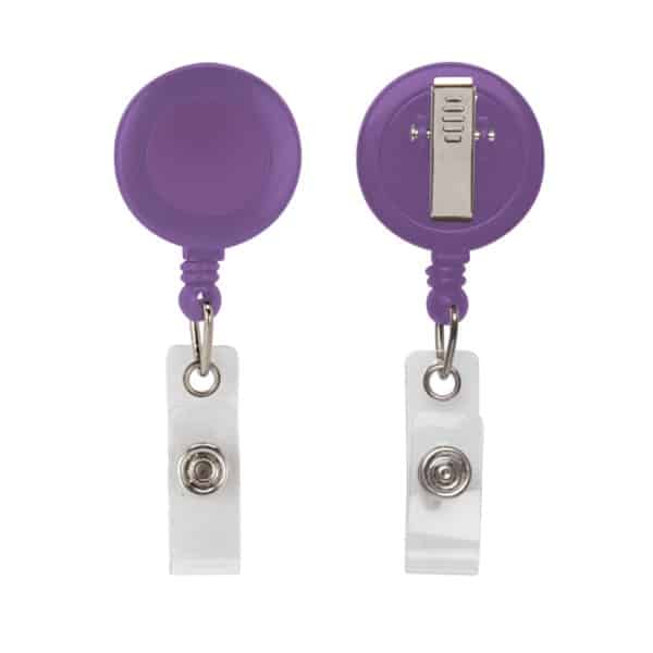 Retractable Zip Cord w/ Epoxy Dome & Vinyl Snap Attachment w/ Bulldog Clip - 6