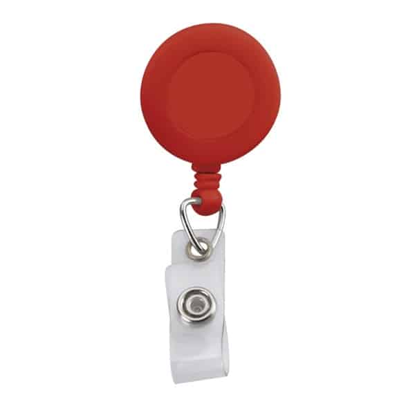 Retractable Zip Cord w/ Epoxy Dome & Vinyl Snap Attachment w/ Bulldog Clip - 8
