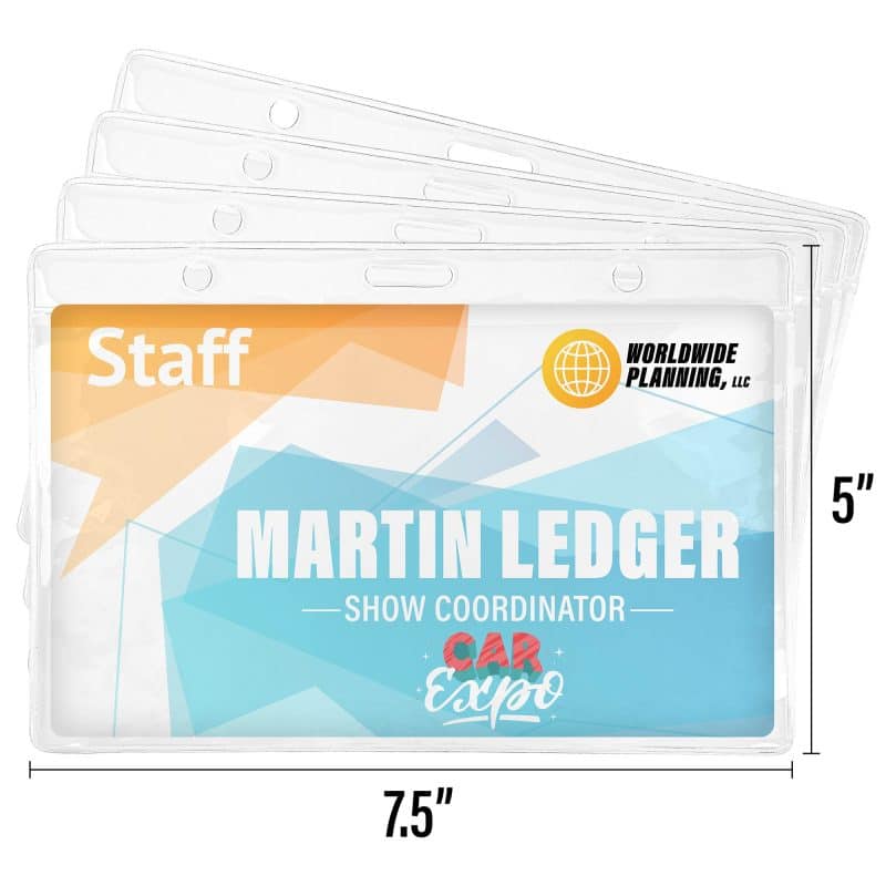 Xtra Large Clear PVC Badge Holder 7.5"W x 5"H - 2