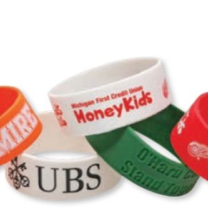 1" Wide Silicone Wristbands/Debossed