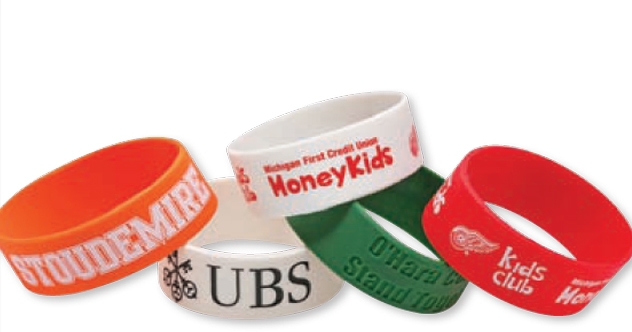1" Wide Silicone Wristbands/Debossed